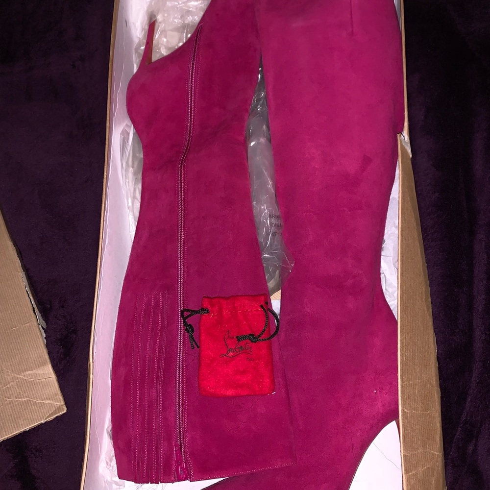 Christian Louboutin Tournoi 100 Suede Tall Boots